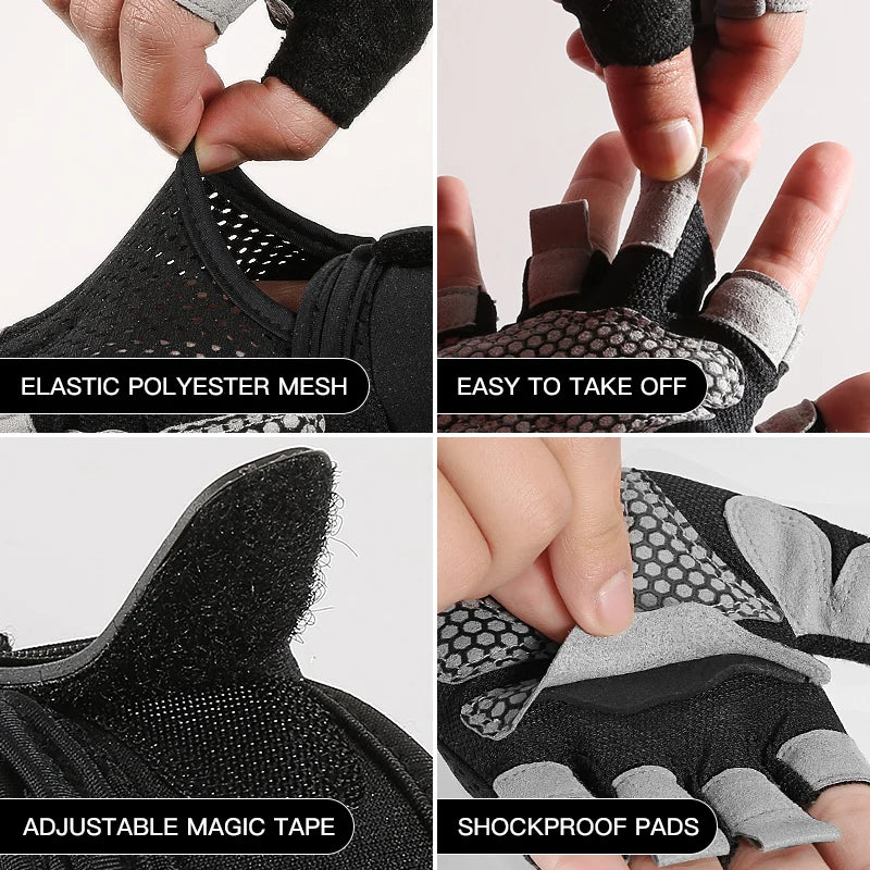 Non-Slip Silicone Half-Finger Cycling Gloves